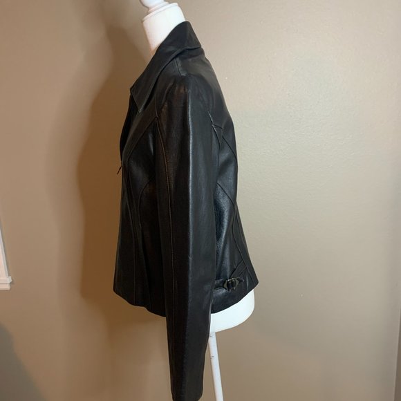 Guess Black Leather Jacket - Picture 5 of 6